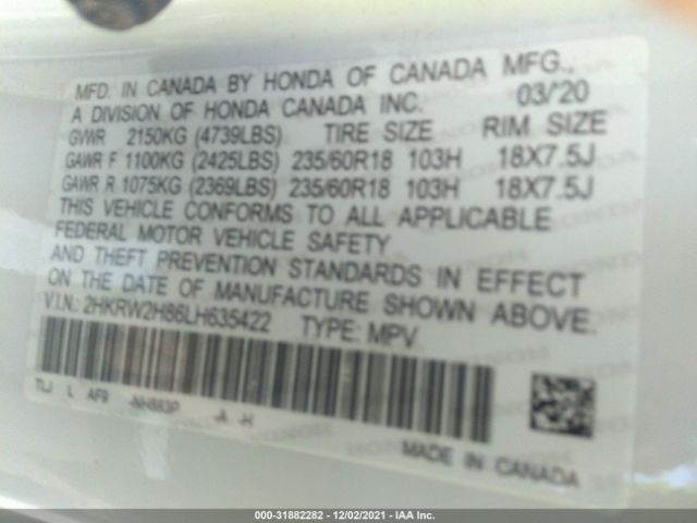 Photo 8 VIN: 2HKRW2H86LH635422 - HONDA CR-V 