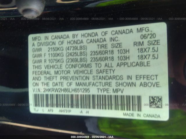 Photo 8 VIN: 2HKRW2H86LH651295 - HONDA CR-V 