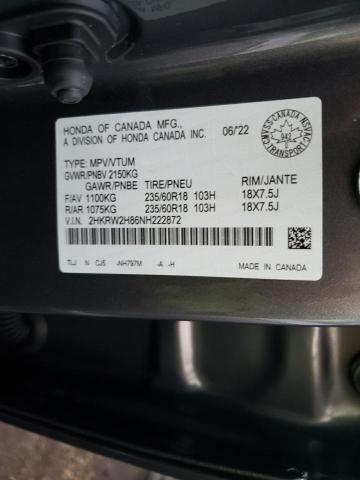 Photo 9 VIN: 2HKRW2H86NH222872 - HONDA CR-V EXL 