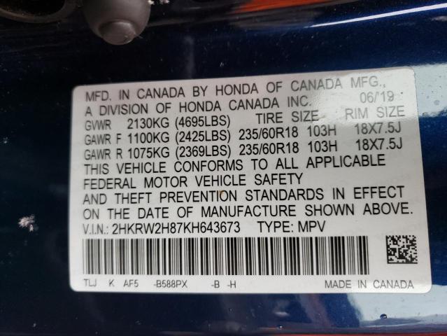 Photo 12 VIN: 2HKRW2H87KH643673 - HONDA CR-V EXL 