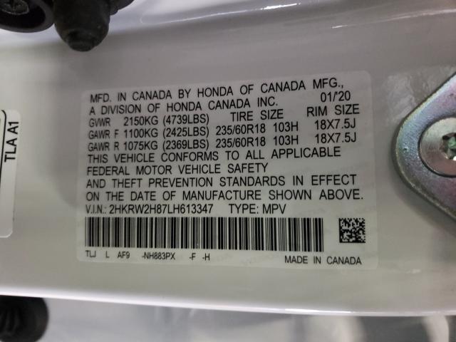 Photo 9 VIN: 2HKRW2H87LH613347 - HONDA CR-V EXL 