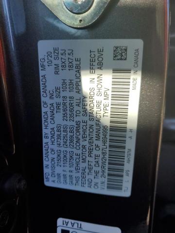 Photo 12 VIN: 2HKRW2H87LH694995 - HONDA CR-V EXL 