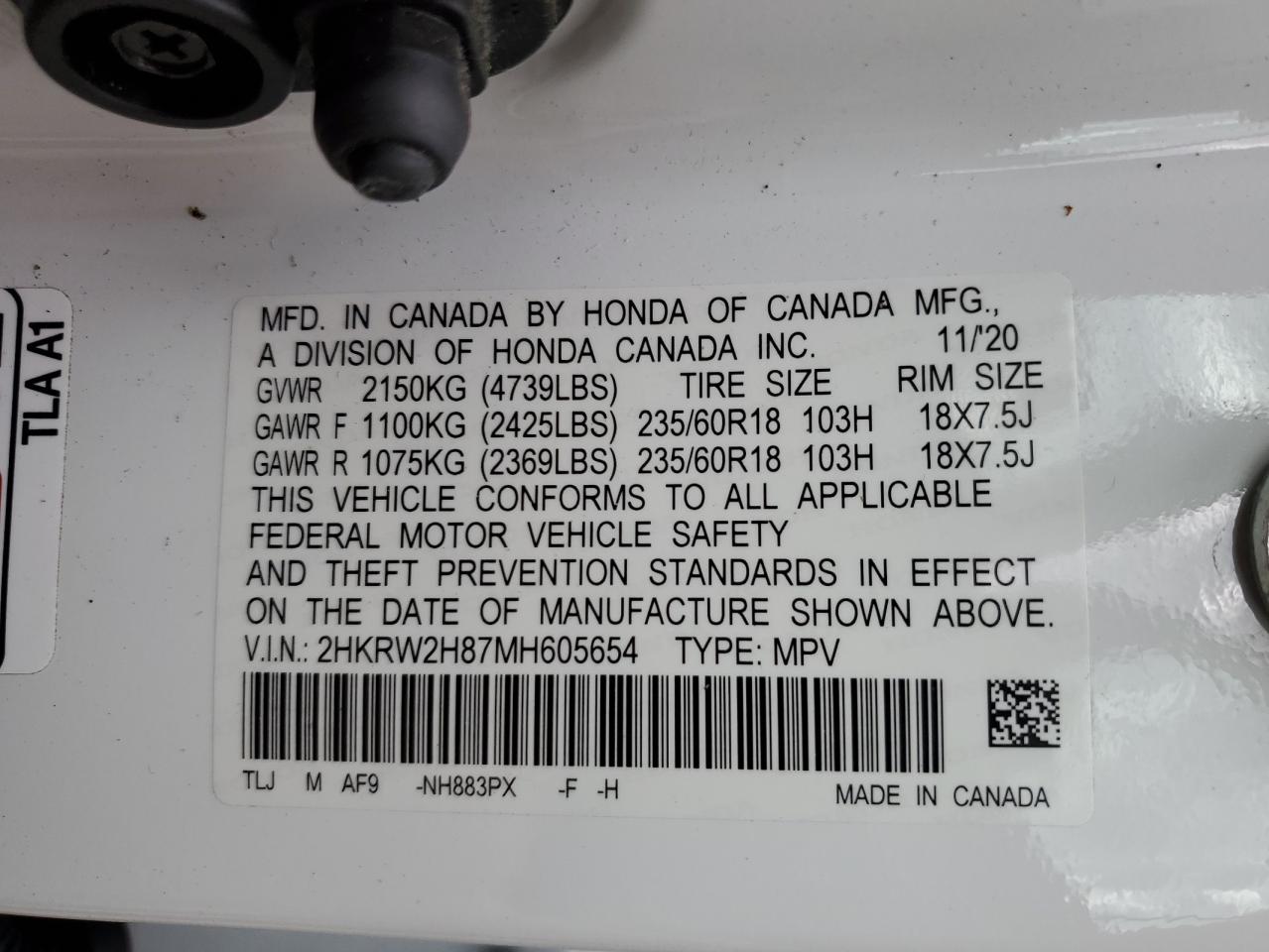 Photo 12 VIN: 2HKRW2H87MH605654 - HONDA CR-V 