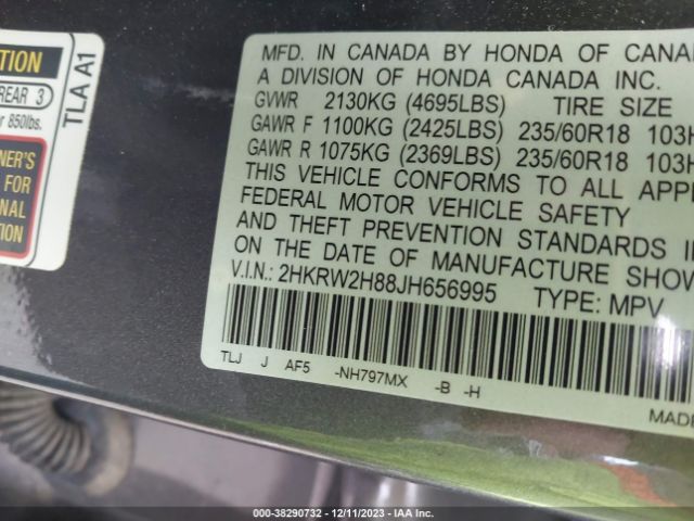 Photo 8 VIN: 2HKRW2H88JH656995 - HONDA CRV 