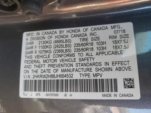 Photo 9 VIN: 2HKRW2H88JH664532 - HONDA CR-V EXL 