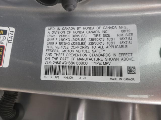 Photo 9 VIN: 2HKRW2H88KH656030 - HONDA CR-V EXL 