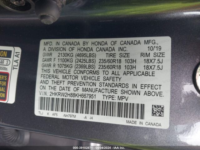 Photo 8 VIN: 2HKRW2H88KH667951 - HONDA CR-V 