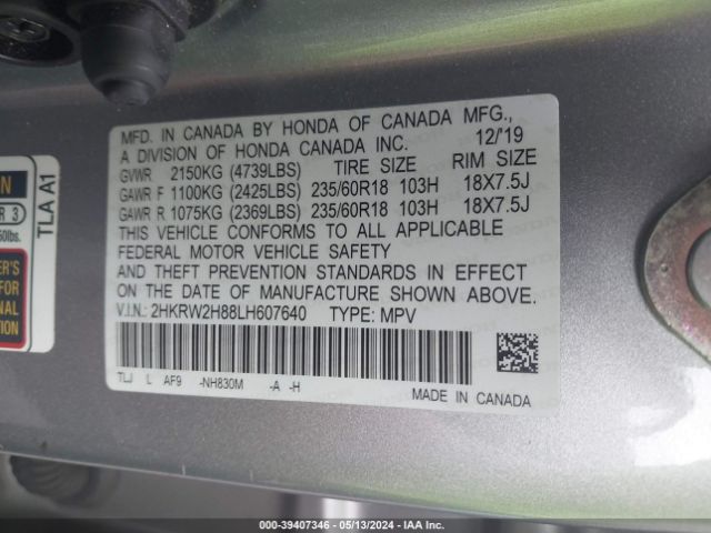 Photo 8 VIN: 2HKRW2H88LH607640 - HONDA CR-V 