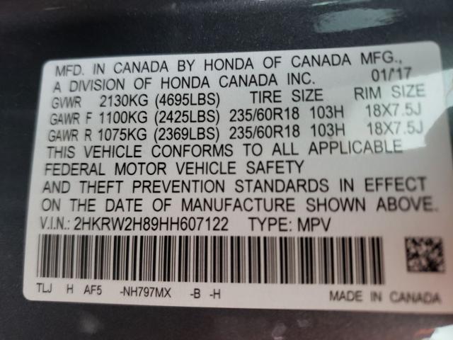 Photo 9 VIN: 2HKRW2H89HH607122 - HONDA CR-V EXL 