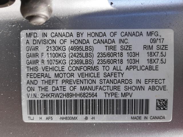 Photo 9 VIN: 2HKRW2H89HH682564 - HONDA CR-V EXL 