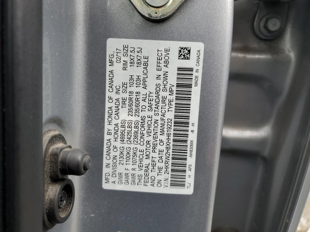 Photo 12 VIN: 2HKRW2H8XHH619232 - HONDA CR-V 