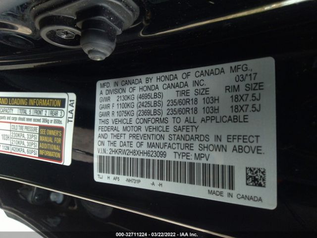 Photo 8 VIN: 2HKRW2H8XHH623099 - HONDA CR-V 