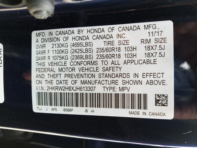 Photo 9 VIN: 2HKRW2H8XJH613307 - HONDA CR-V EXL 