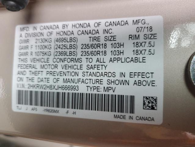 Photo 12 VIN: 2HKRW2H8XJH666993 - HONDA CR-V EXL 