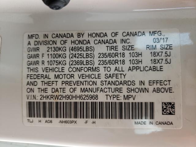 Photo 9 VIN: 2HKRW2H90HH625968 - HONDA CR-V TOURI 