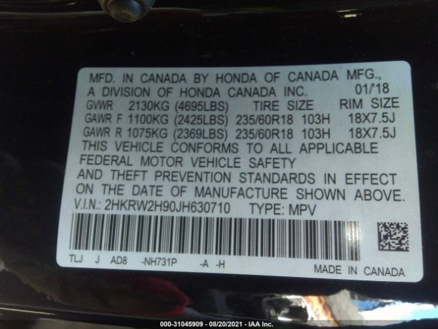 Photo 8 VIN: 2HKRW2H90JH630710 - HONDA CR-V 