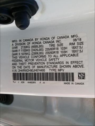 Photo 9 VIN: 2HKRW2H90JH674495 - HONDA CR-V TOURI 