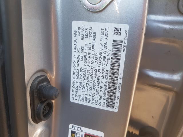 Photo 9 VIN: 2HKRW2H90KH625394 - HONDA CR-V 