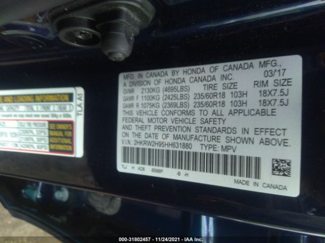 Photo 8 VIN: 2HKRW2H95HH631880 - HONDA CR-V 