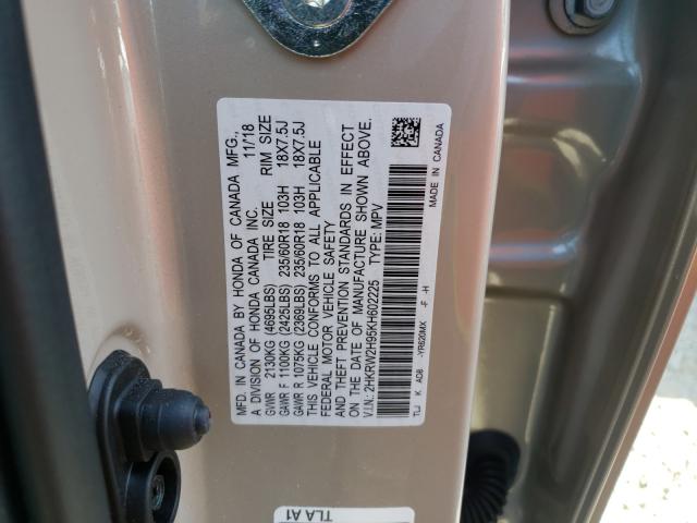 Photo 9 VIN: 2HKRW2H95KH602225 - HONDA CR-V TOURI 