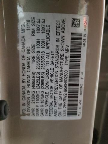 Photo 13 VIN: 2HKRW2H95KH602600 - HONDA CRV 