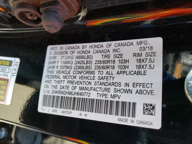 Photo 9 VIN: 2HKRW2H96JH640772 - HONDA CR-V TOURI 