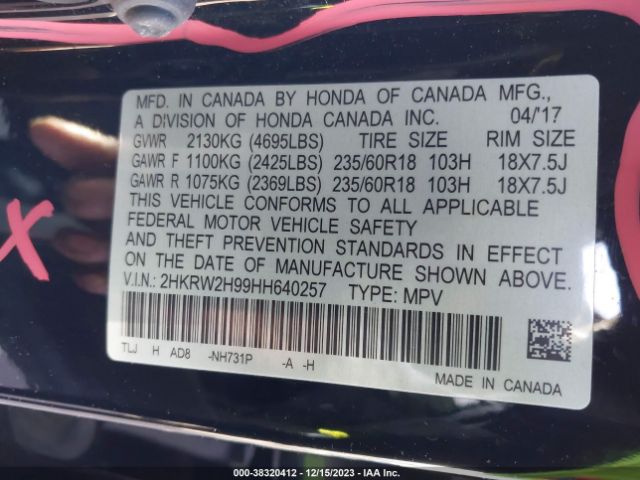 Photo 8 VIN: 2HKRW2H99HH640257 - HONDA CR-V 