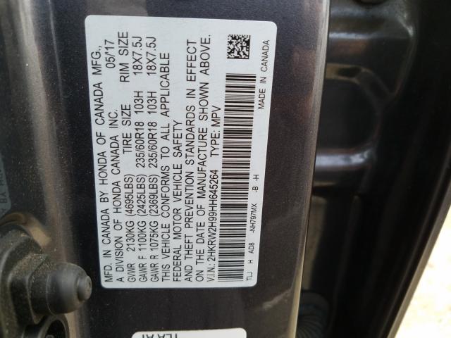 Photo 9 VIN: 2HKRW2H99HH645264 - HONDA CR-V TOURI 