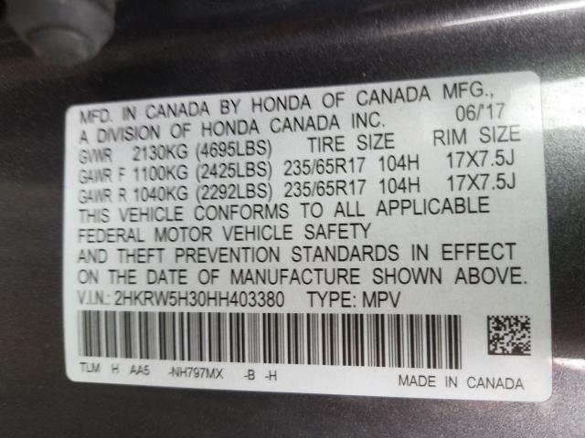 Photo 9 VIN: 2HKRW5H30HH403380 - HONDA CR-V LX 