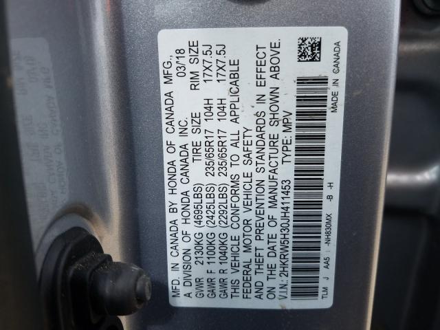 Photo 9 VIN: 2HKRW5H30JH411453 - HONDA CR-V LX 