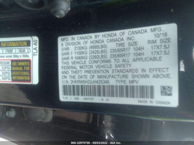 Photo 8 VIN: 2HKRW5H33JH425346 - HONDA CR-V 