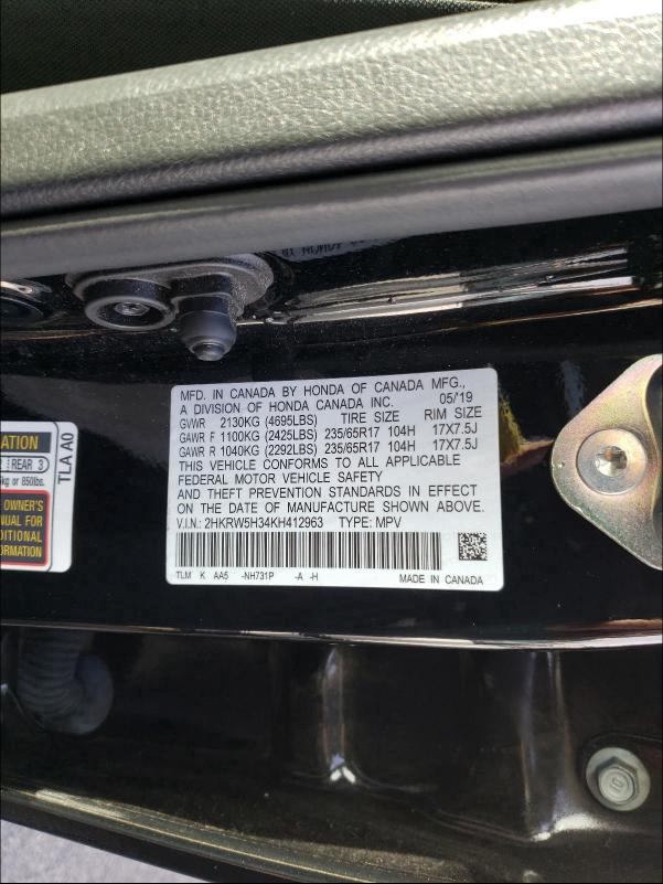 Photo 9 VIN: 2HKRW5H34KH412963 - HONDA CR-V LX 