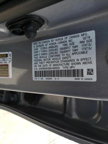 Photo 9 VIN: 2HKRW5H36KH406033 - HONDA CR-V LX 