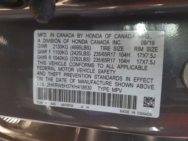 Photo 9 VIN: 2HKRW5H37KH418630 - HONDA CR-V LX 