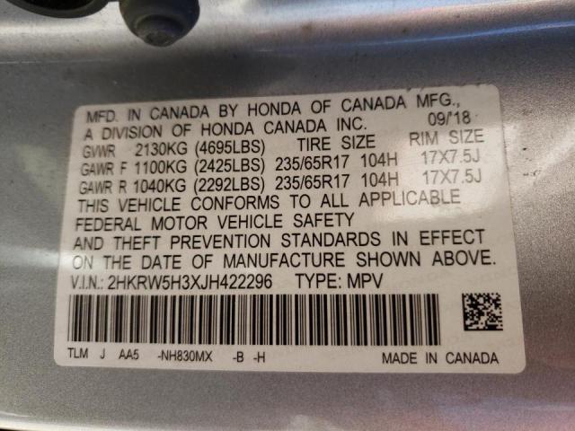 Photo 9 VIN: 2HKRW5H3XJH422296 - HONDA CR-V LX 