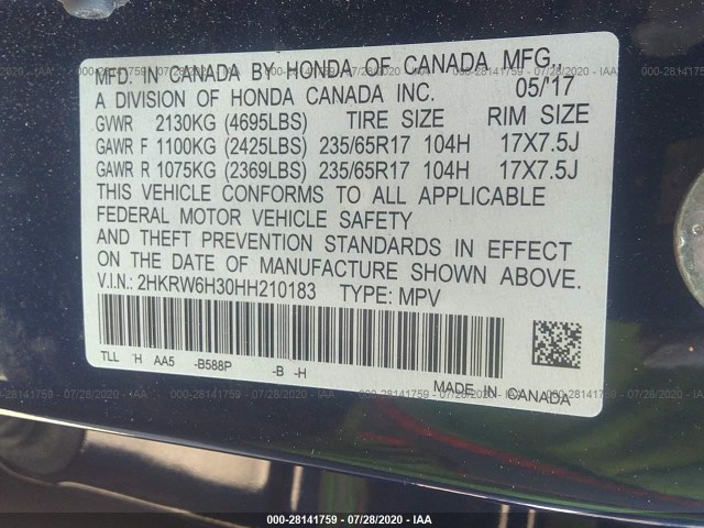 Photo 8 VIN: 2HKRW6H30HH210183 - HONDA CR-V 