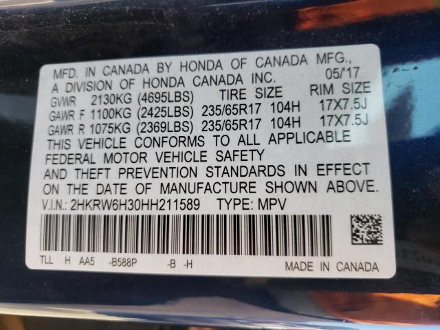 Photo 9 VIN: 2HKRW6H30HH211589 - HONDA CR-V LX 