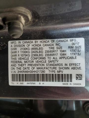 Photo 11 VIN: 2HKRW6H30HH217280 - HONDA CRV 