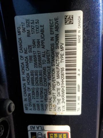 Photo 12 VIN: 2HKRW6H31HH208765 - HONDA CRV 