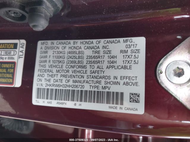 Photo 8 VIN: 2HKRW6H32HH206720 - HONDA CR-V 