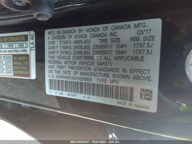 Photo 8 VIN: 2HKRW6H35HH206856 - HONDA CR-V 