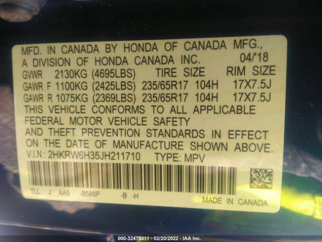 Photo 8 VIN: 2HKRW6H35JH211710 - HONDA CR-V 