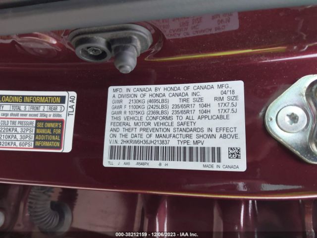 Photo 8 VIN: 2HKRW6H36JH213837 - HONDA CR-V 