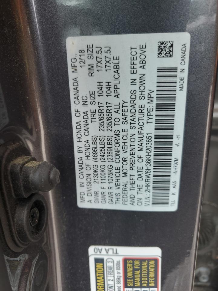 Photo 12 VIN: 2HKRW6H36KH203651 - HONDA CR-V 