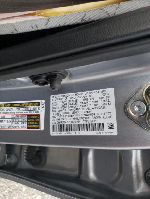 Photo 9 VIN: 2HKRW6H37HH210214 - HONDA CR-V 