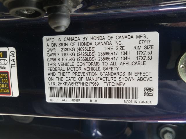 Photo 9 VIN: 2HKRW6H37HH217969 - HONDA CR-V 