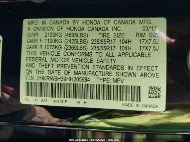 Photo 8 VIN: 2HKRW6H39HH205984 - HONDA CR-V 