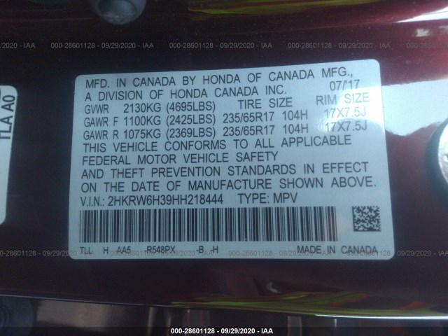 Photo 8 VIN: 2HKRW6H39HH218444 - HONDA CR-V 