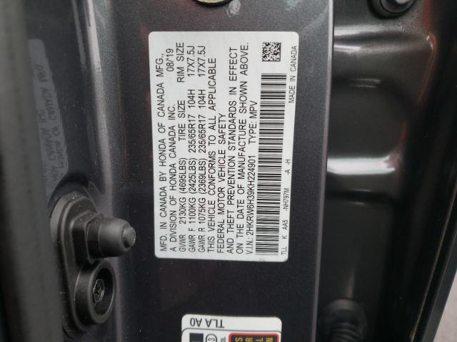 Photo 9 VIN: 2HKRW6H39KH224901 - HONDA CR-V LX 