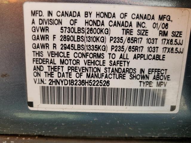 Photo 12 VIN: 2HNYD18236H522526 - ACURA MDX 